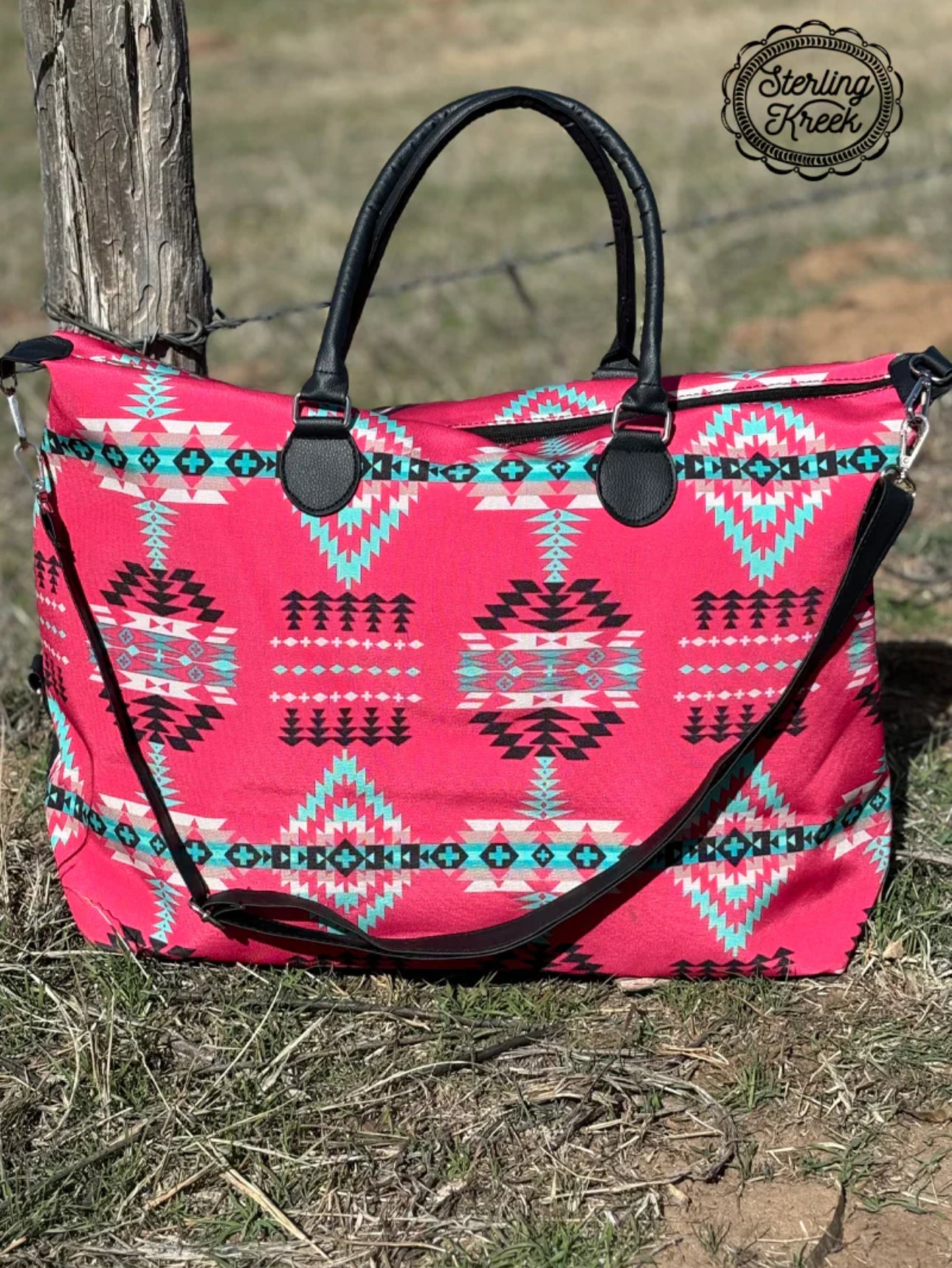 Pink / Teal Aztec Tote