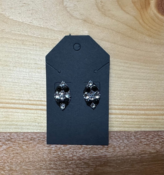 Grey / Black Swarovski Studded Earrings