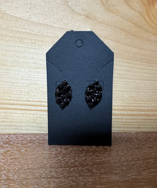 Black Swarovski Studded Earrings