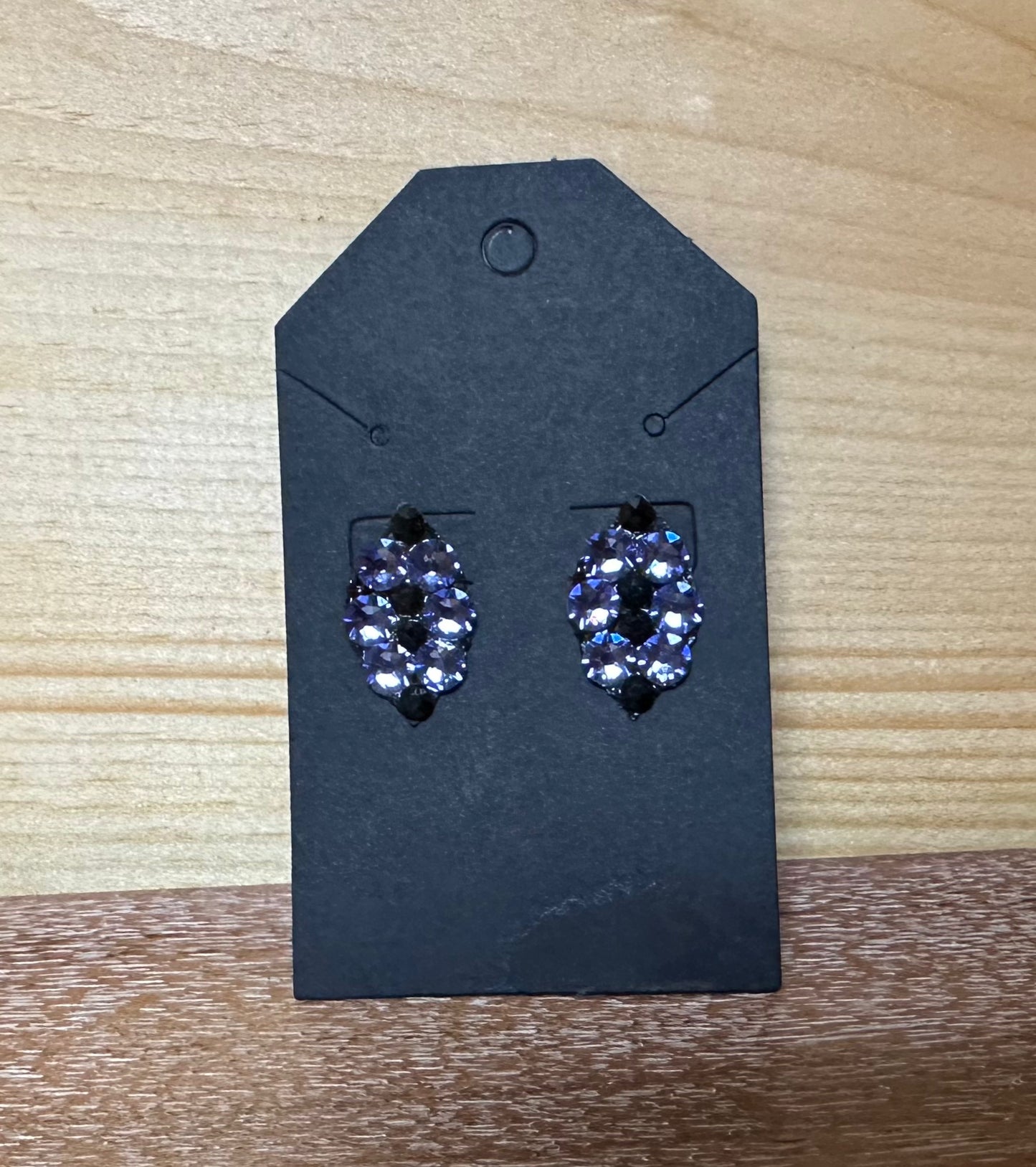 Purple/Black Swarovski Studded Earrings