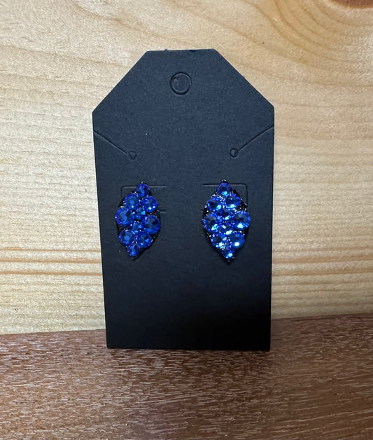 Blue Swarovski Studded Earrings