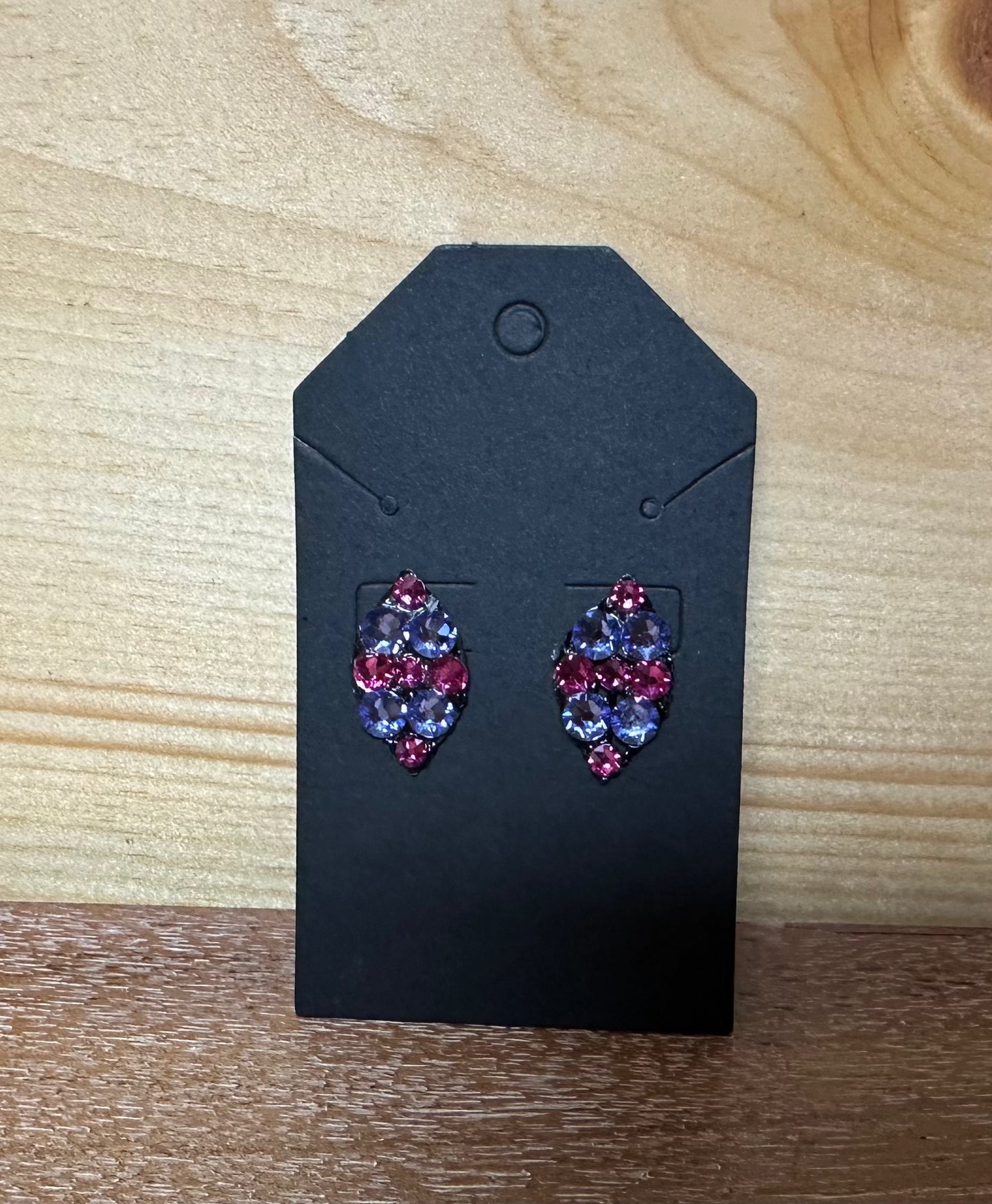 Pink/Purple Swarovski Studded Earrings