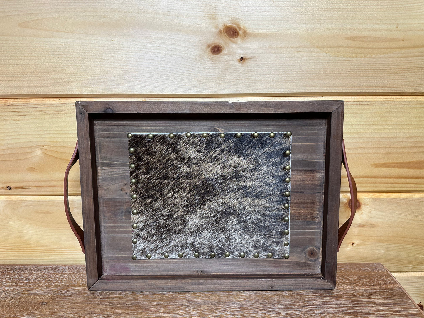 Brindle Cowhide Tray